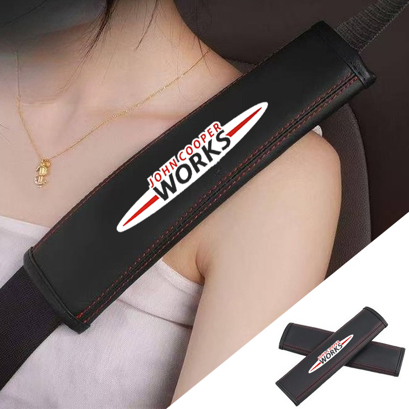 2pcs Car seat belt Nappa leath - Leather Works Near Me review and price