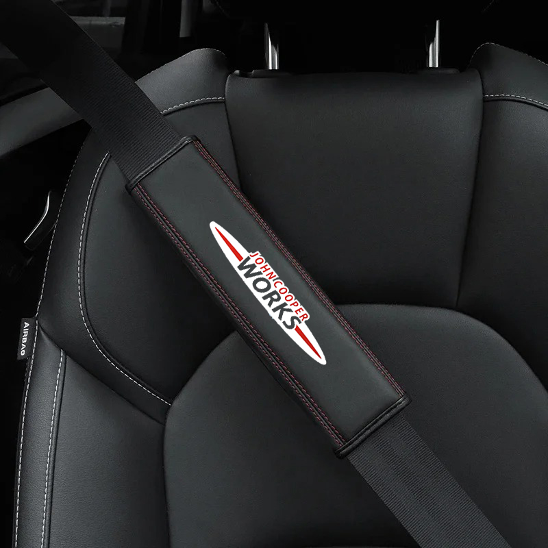 2pcs Car seat belt Nappa leath - Leather Works Near Me review and price