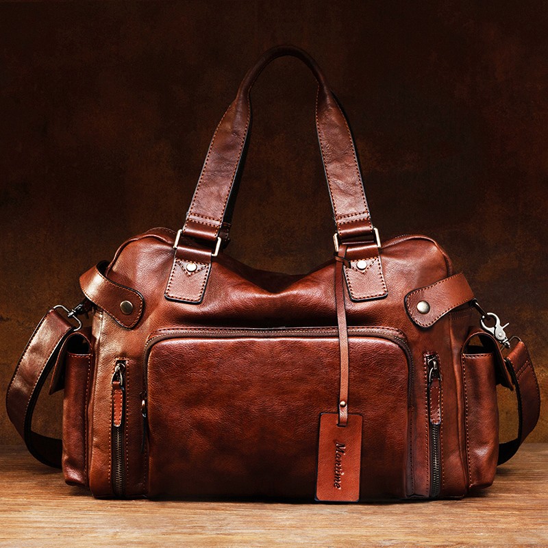 Vintage vegetable tanned leath - Leather Work Bag Men review and price