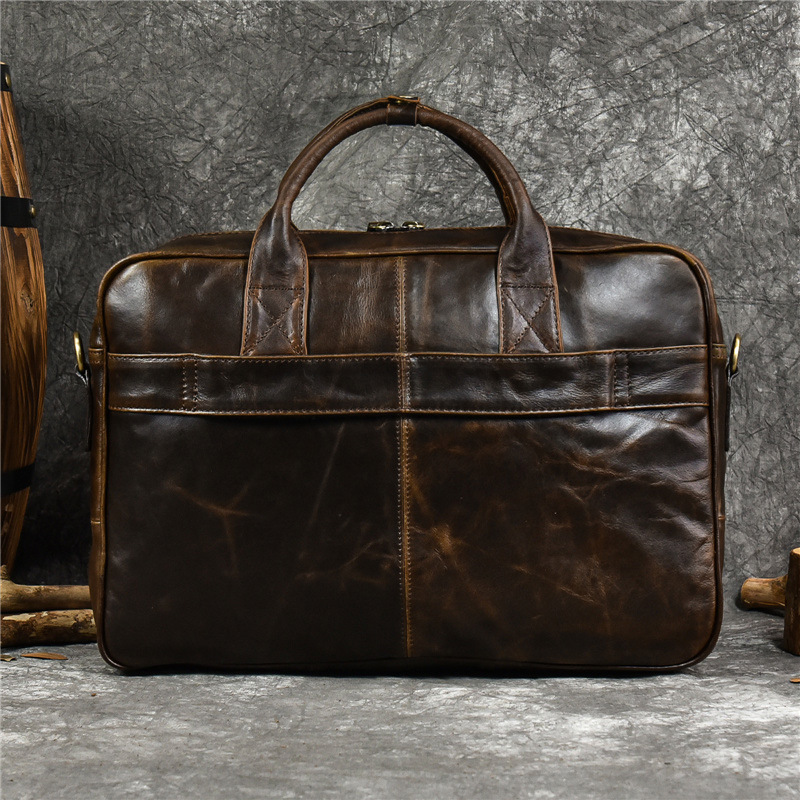 Luxury Genuine Leather Handbag - Leather Work Bag Men review and price