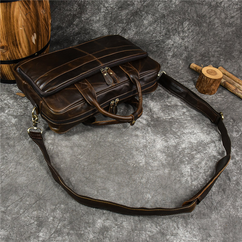 Luxury Genuine Leather Handbag - Leather Work Bag Men review and price