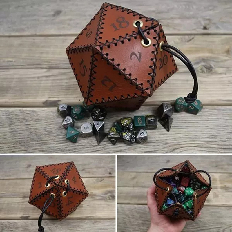 New Leather D20 Dice Bag Polyg - Leatherwork Ideas review and price